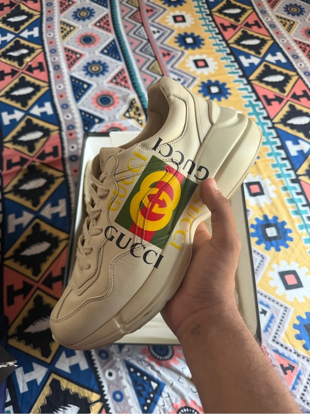 Gucci Rhyton Leather Sneakers